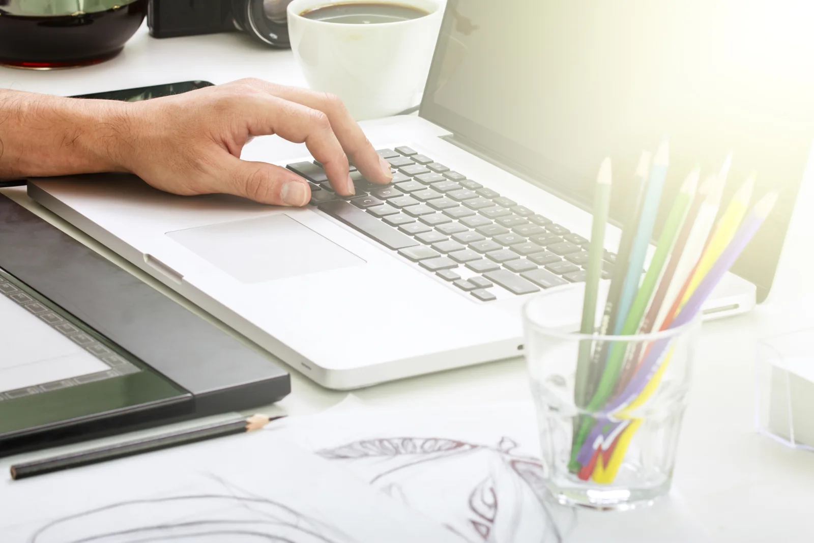 writing on computer